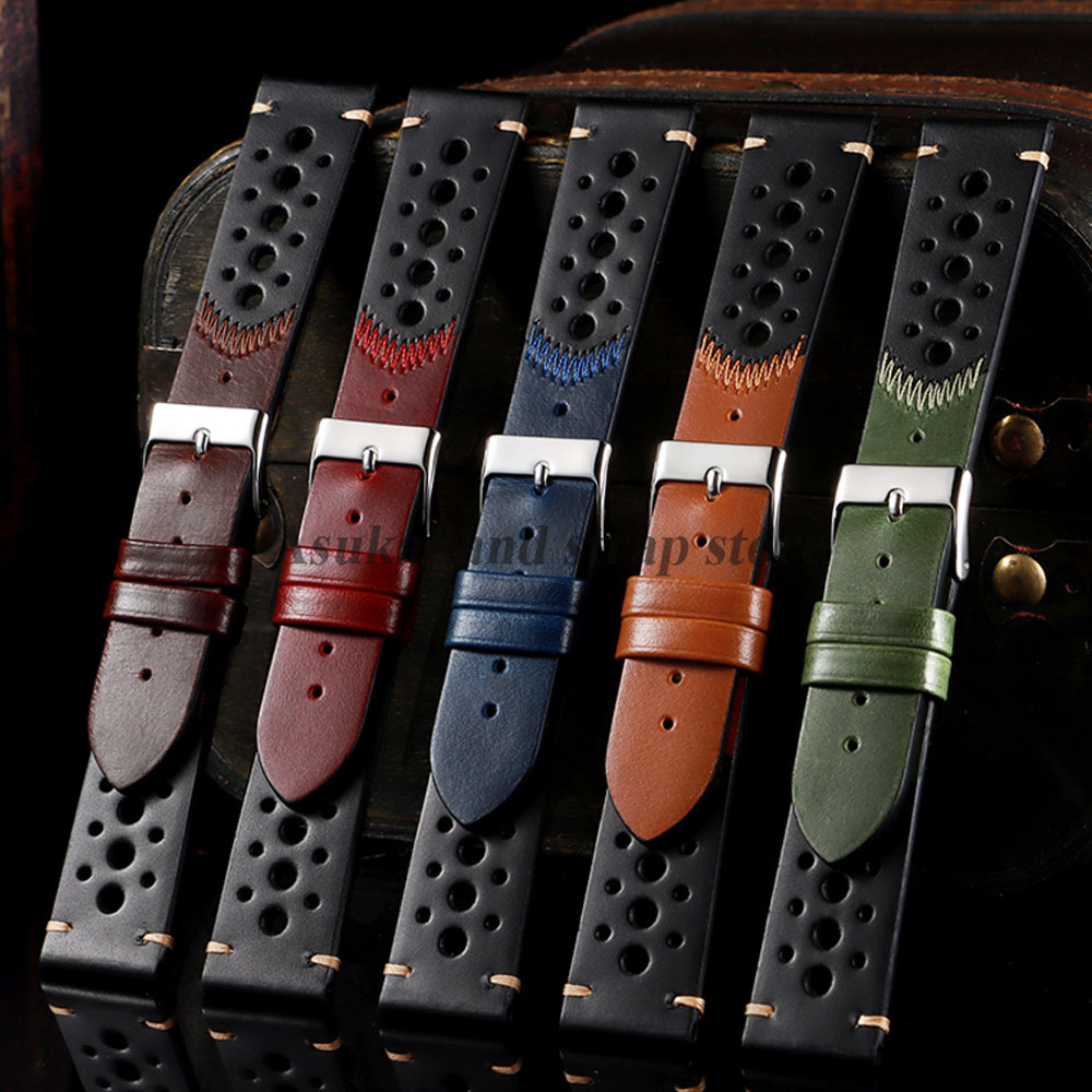 Omega Watches Smartwatch - New Oil Wax Leather Watch Strap