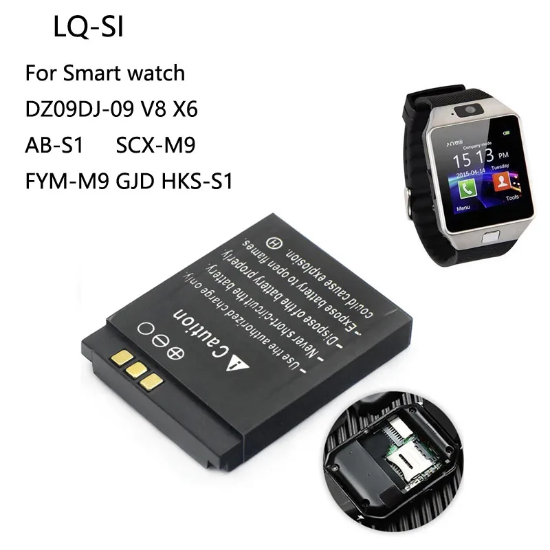 1-100PCS LQS1 3.7V 380mAh Smar - đánh giá và giá Watch V8