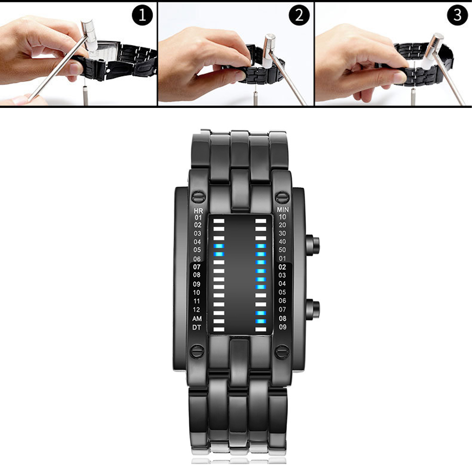 Premium Binary Matrix Blue LED - đánh giá và giá Smartwatch Premium Watches For Women