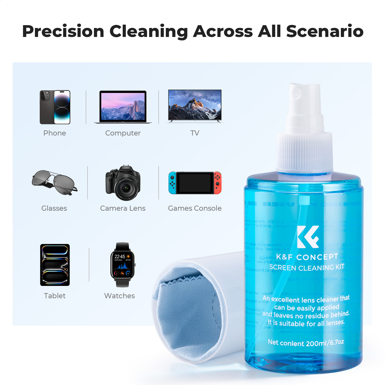 K&F CONCEPT 200ML Screen Clean - đánh giá và giá Watch Polishing Cloth