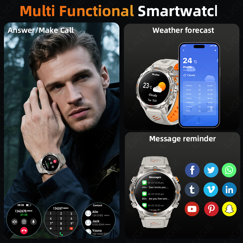 LIGE Rugged GPS Track Smart Wa - đánh giá và giá Smartwatch Watches Smart