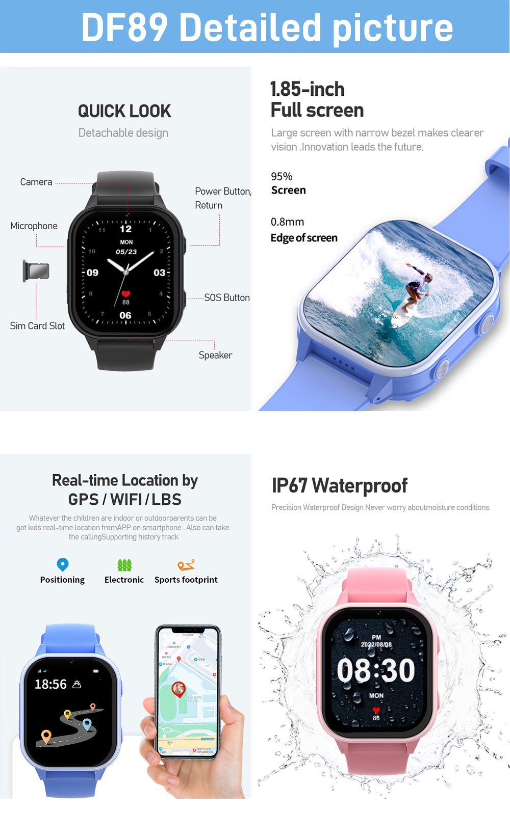 2G 4G Kids Smart Watch Phone G - đánh giá và giá Smartwatch Watches For Kid Girl